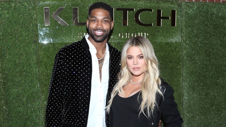 Tristan Thompson and Khloe Kardashian at an event