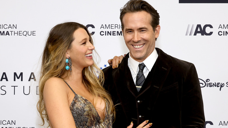 Blake Lively and Ryan Reynolds laughing