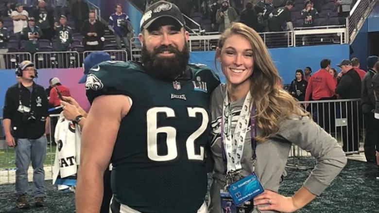 Jason and Kylie Kelce smiling