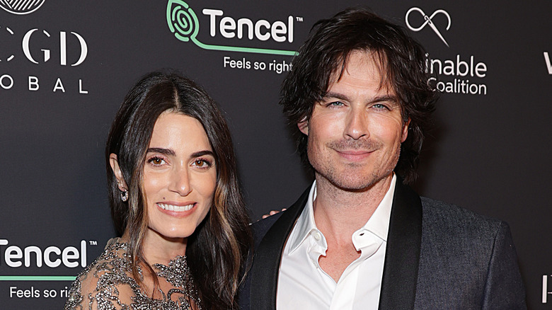 Nikki Reed and Ian Somerhalder smiling