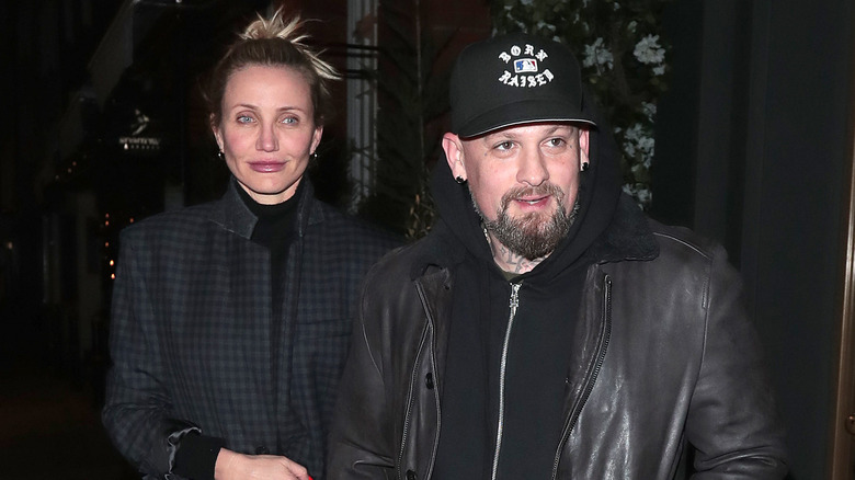 Cameron Diaz and Benji Madden, posing together