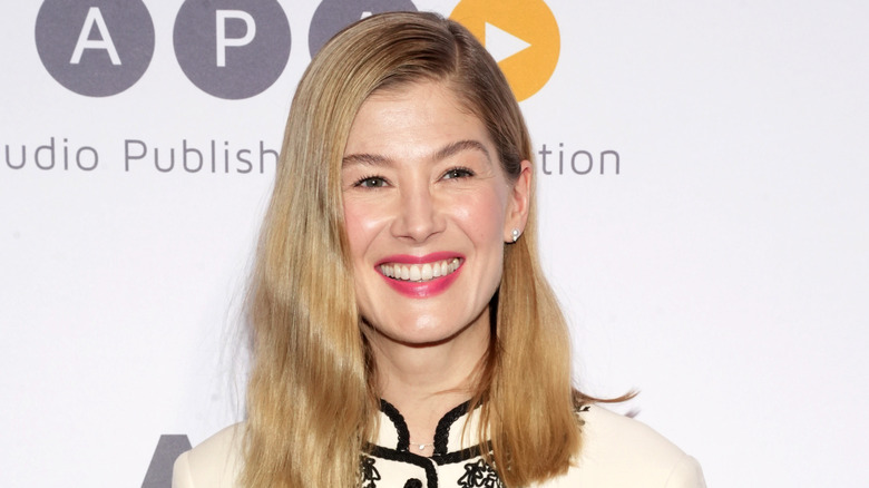 Rosamund Pike smiling