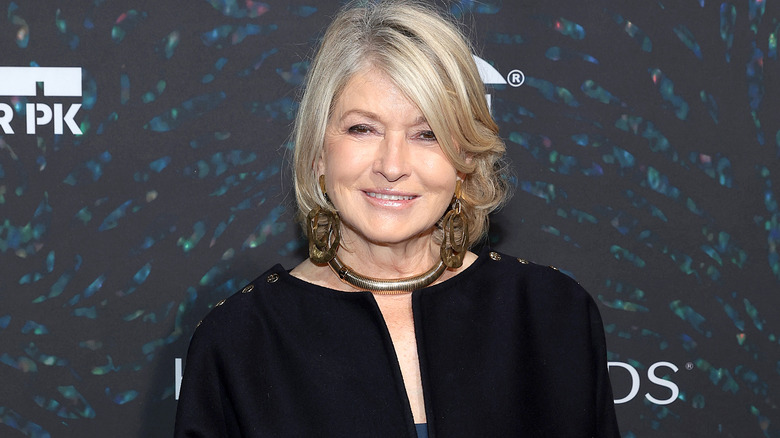 Martha Stewart smiling, chunky jewelry