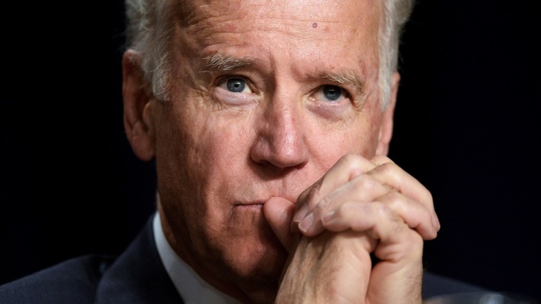 Joe Biden looking serious