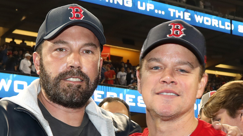 Ben Affleck and Matt Damon at a baseball game