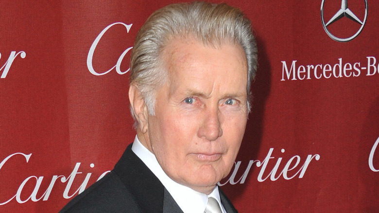 Martin Sheen standing in front of a red wall