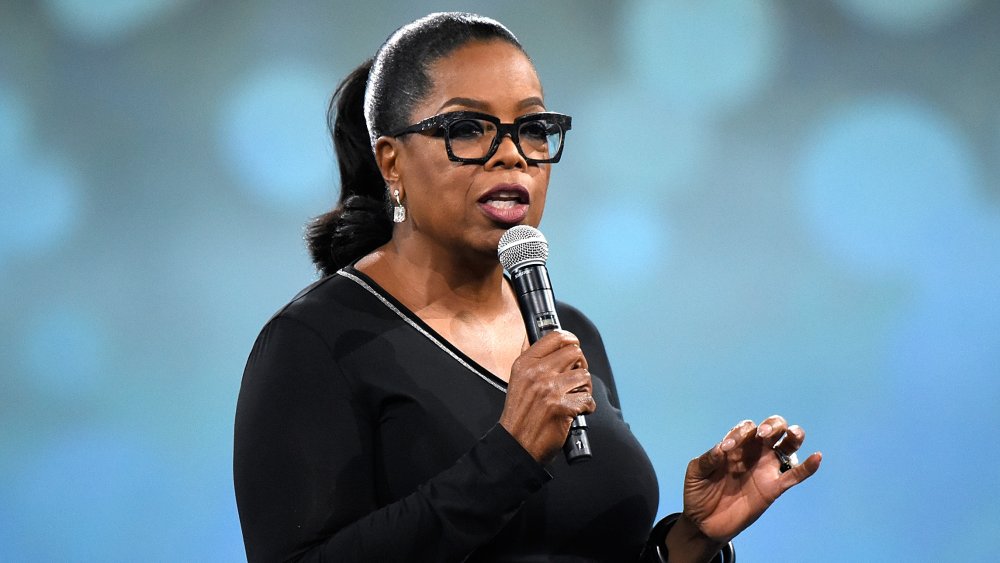 Oprah Winfrey speaking at the Robin Hood Foundation's 2018 benefit