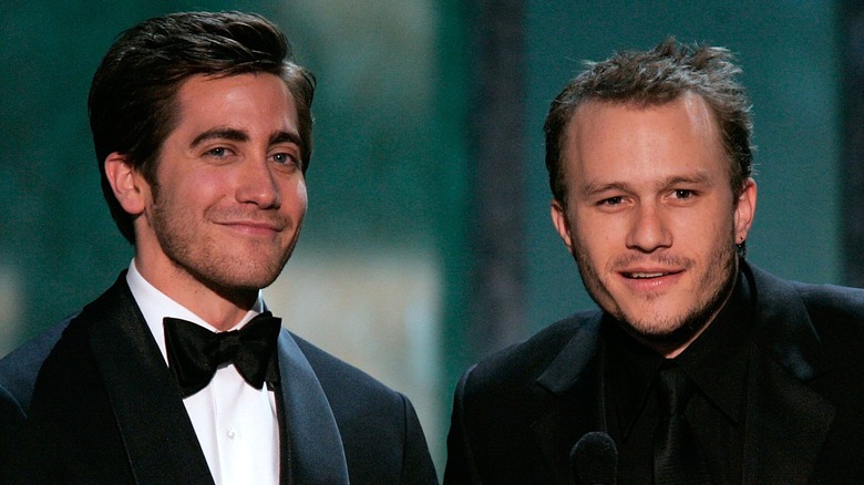 Jake Gyllenhaal and Heath Ledger at an award show