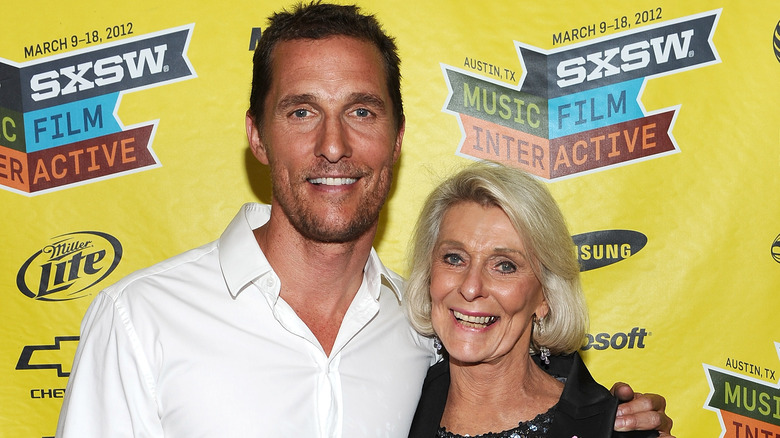 Matthew McConaughey, Kay McConaughey, both smiling