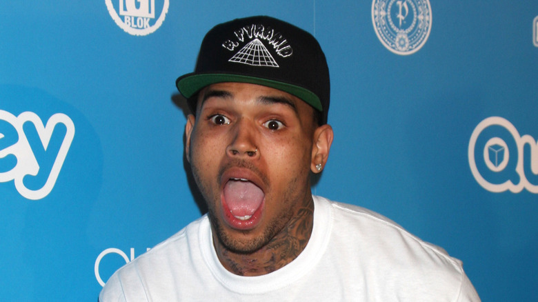 Chris Brown poses 