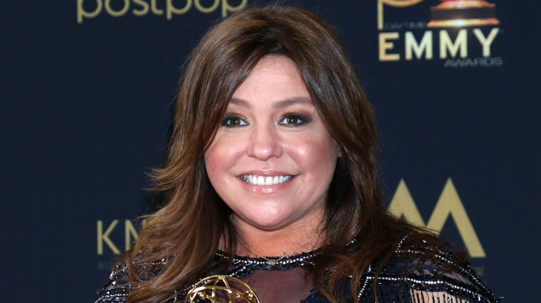 Rachael Ray holding emmy award