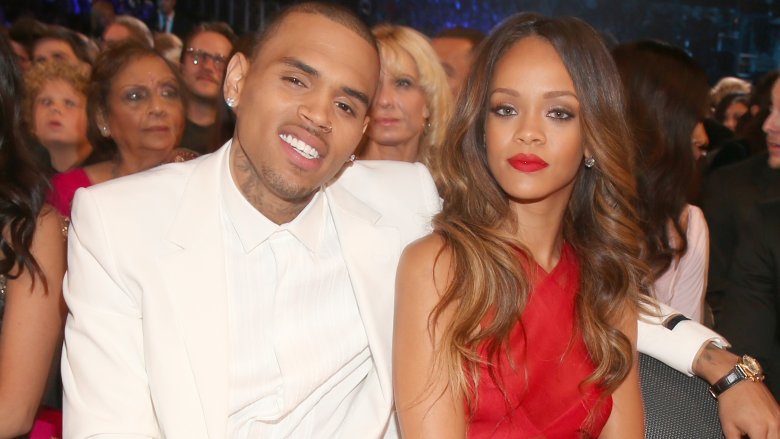 Chris Brown and Rihanna posing