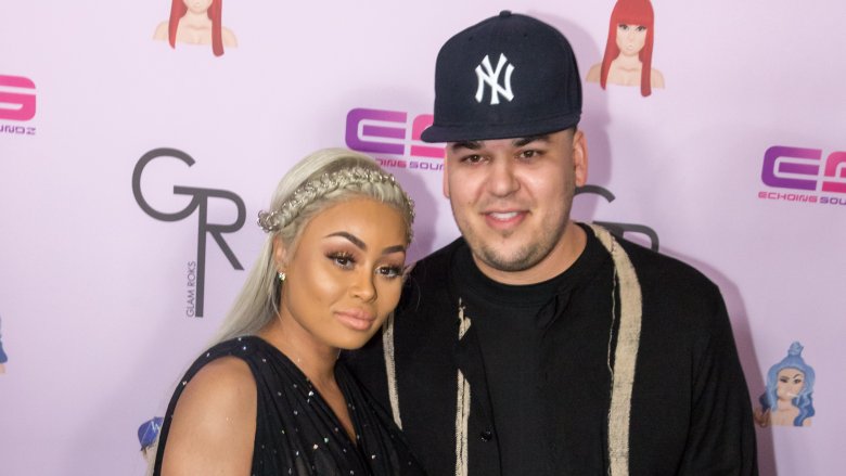 Rob Kardashian posing with Blac Chyna