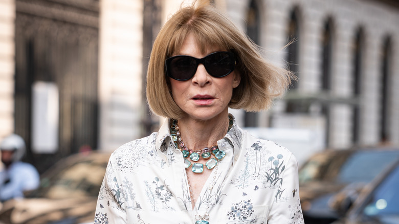 Anna Wintour walks on the street