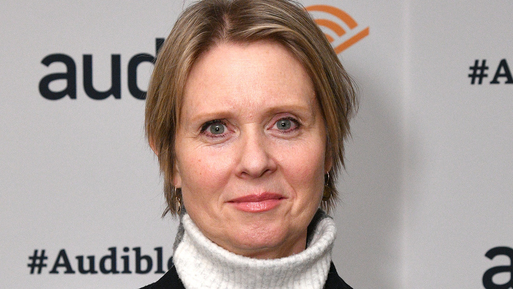 Cynthia Nixon looking at camera