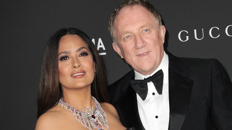 Salma Hayek and Fancois-Henri Pinault at an event