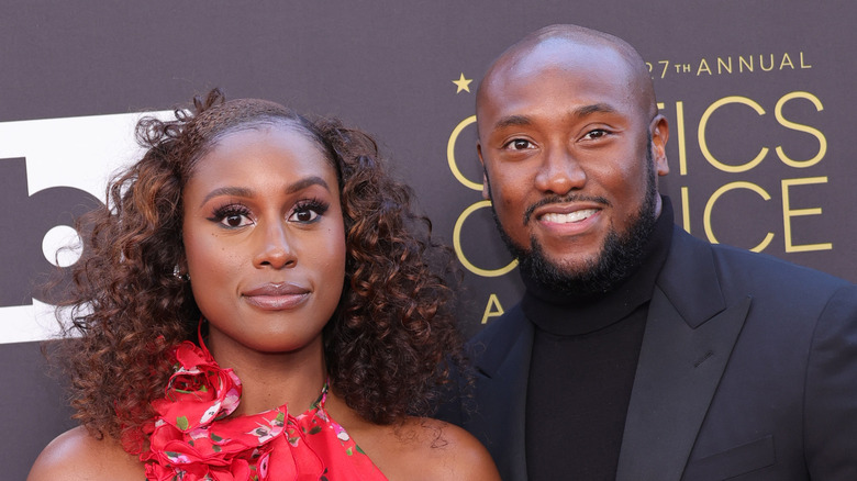 Issa Rae and Louis Diame smiling