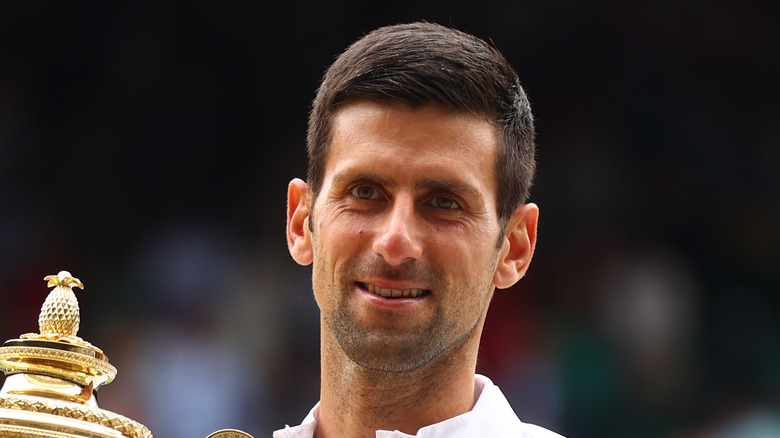 Novak Djokovic at a tennis match