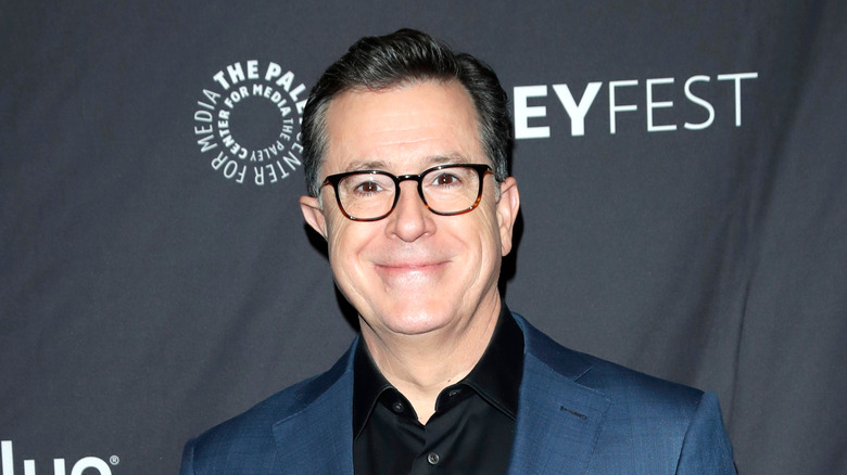 Stephen Colbert in blue suit 