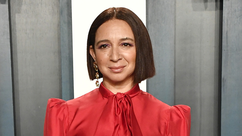 Maya Rudolph wearing red dress