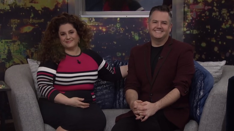 Marissa Jaret Winokur and Ross Mathews filming Big Brother: Celebrity Edition