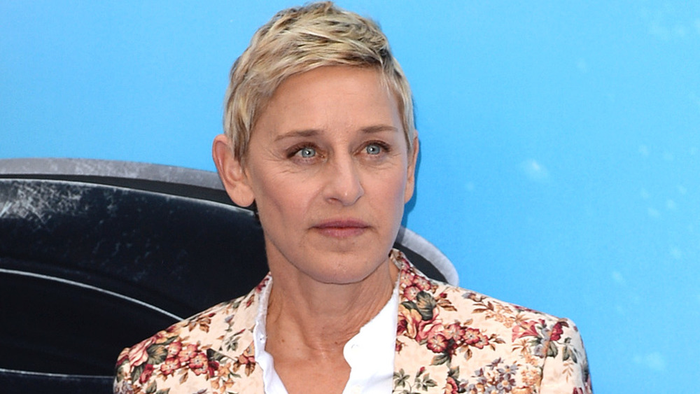 Ellen DeGeneres looking serious 