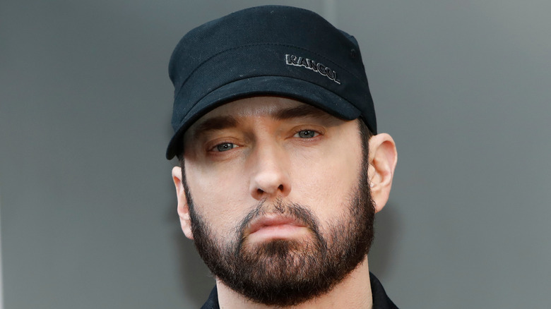 Eminem in black hat