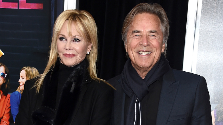 Melanie Griffith smiling with Don Johnson