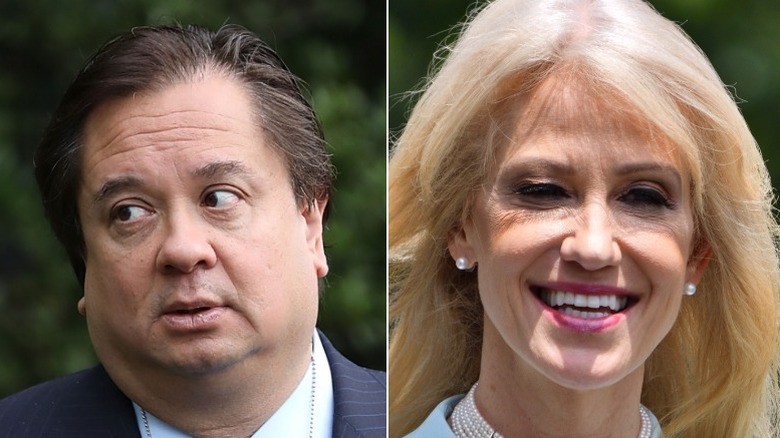 George Conway, left, and Kellyanne Conway, right