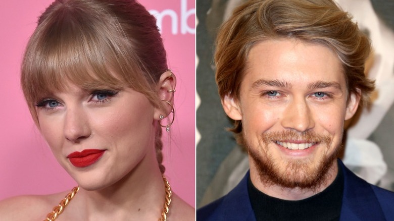 Taylor Swift, left, and Joe Alwyn, right