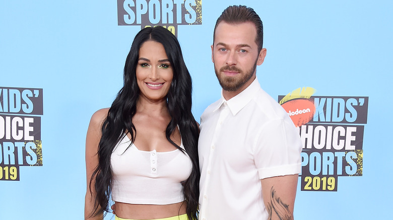 Nikki Garcia and Artem Chigvintsev at Kids' Choice Sports awards 2019