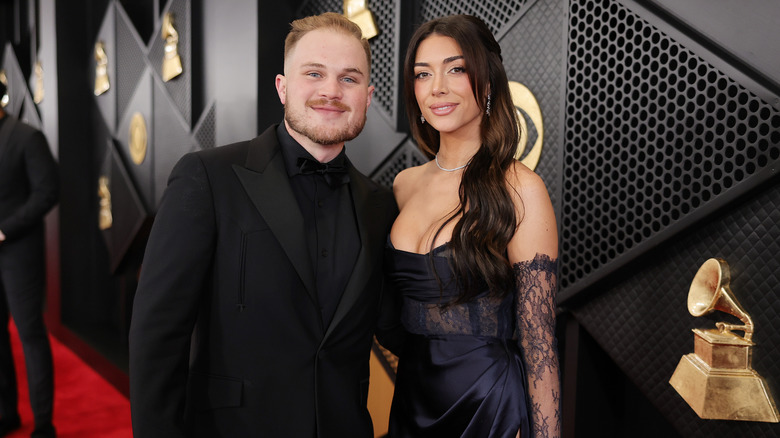 Zach Bryan and Brianna Chickenfry LaPaglia at the Grammy Awards