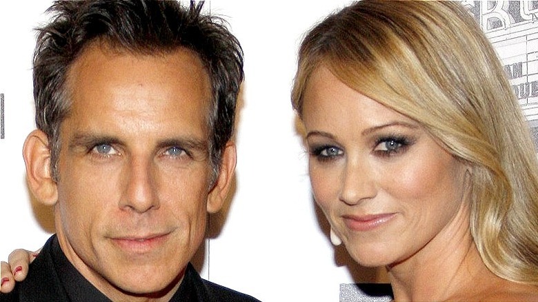 Ben Stiller and Christine Taylor, posing