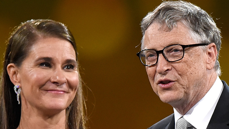 Bill and Melinda Gates speaking at an event