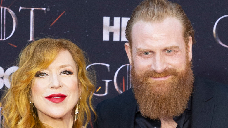 Gry Molvaer and Kristofer Hivju smiling