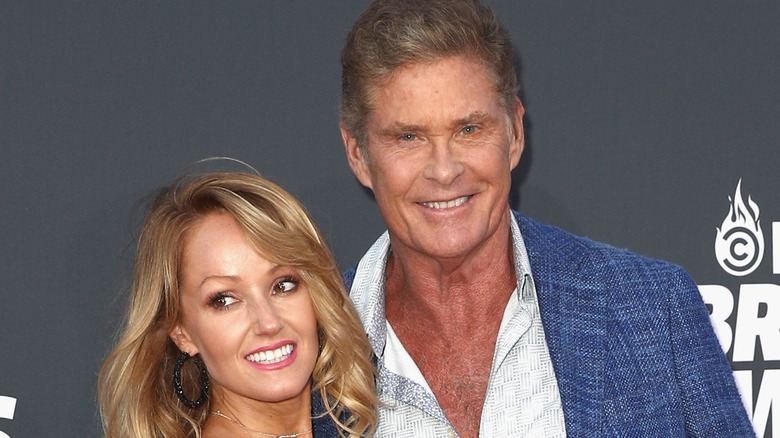 David Hasselhoff and Hayley Roberts posing