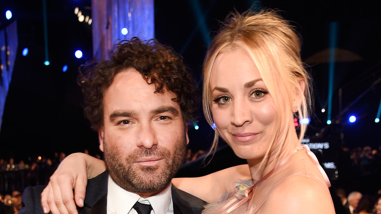 Kaley Cuoco and John Galecki smiling