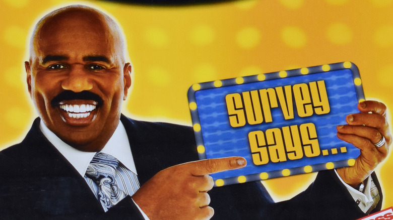 Steve Harvey poses on the cover of "Family Feud" dvd