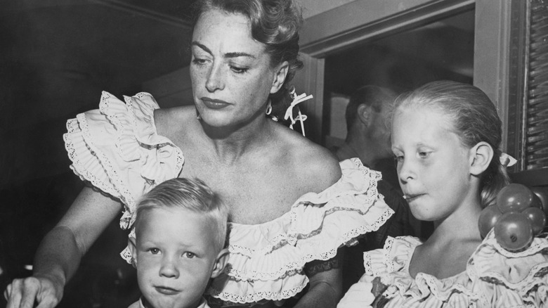 Joan Crawford and kids Christina and Christopher 