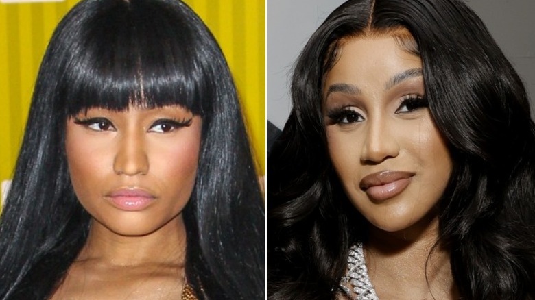 A composite image of Nicki Minaj and Cardi B