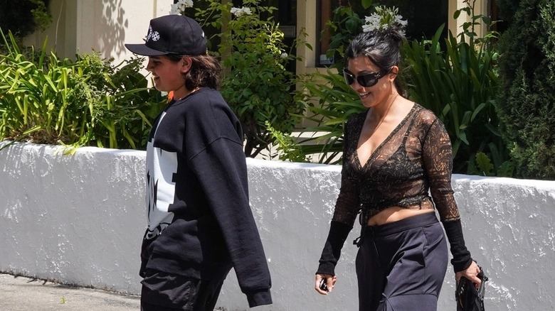 Mason and Kourtney in Calabasas