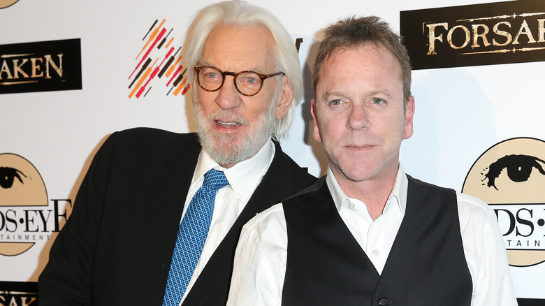 Kiefer and Donald Sutherland posing