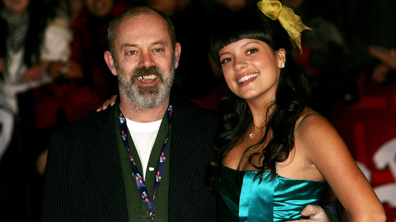 Lily and Keith Allen smiling  