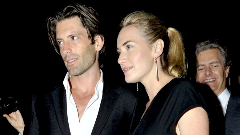 Louis Dowler and Kate Winslet at an event