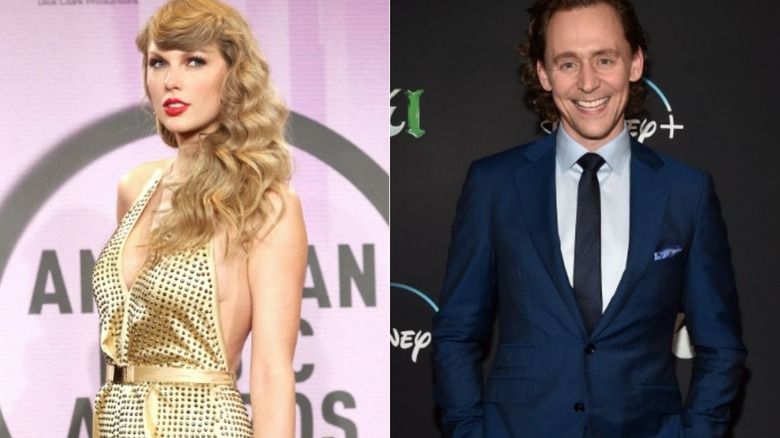 Taylor Swift and Tom Hiddleston smiling 