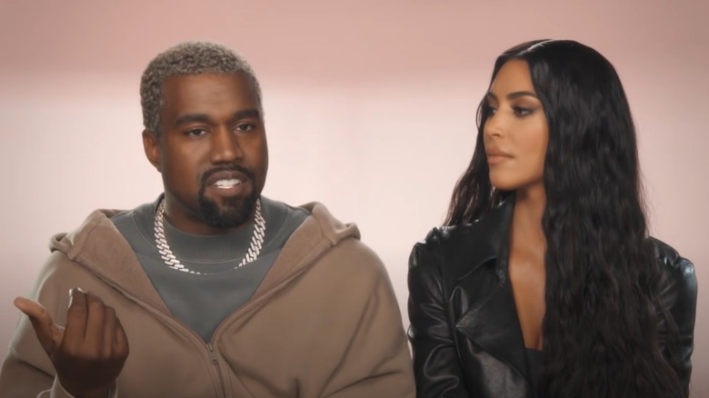 Kim Kardashian looking at Kanye West