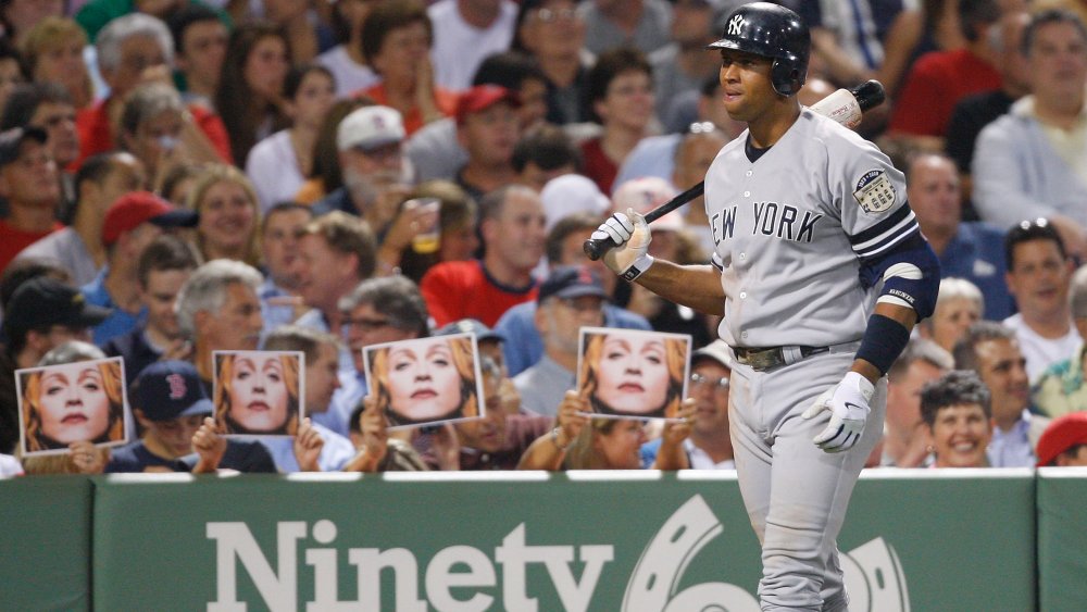 Alex Rodriguez at a New York Yankees and Boston Red Sox game in 2008