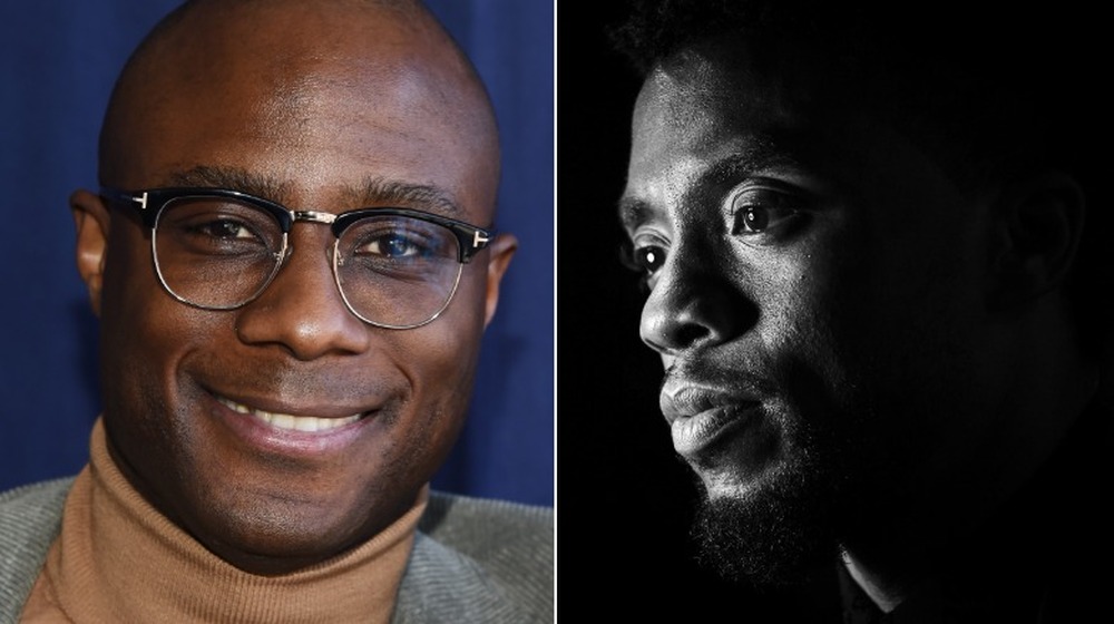 Barry Jenkins smiling, Chadwick Boseman profile