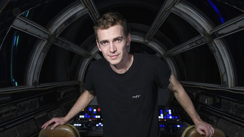 Hayden Christensen in the Millennium Falcon at Disney