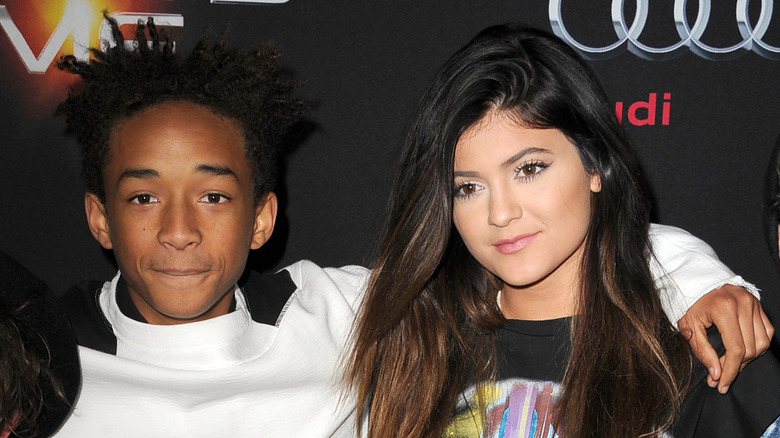 Jaden Smith posing with Kylie Jenner